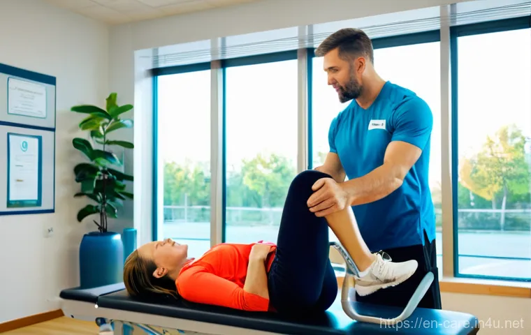요양병원과 재활센터 차이 - Prompt 1: Intensive Physical Rehabilitation Session**