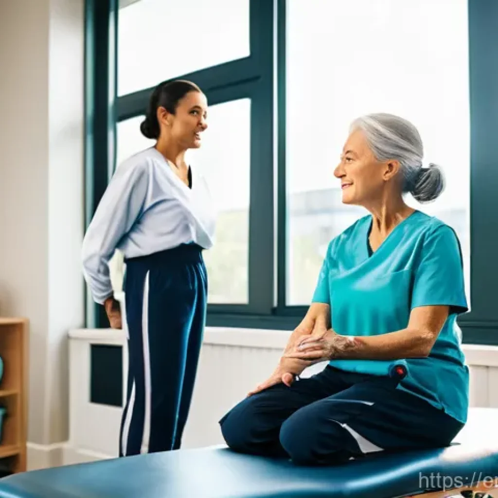 요양병원과 호스피스 비교 - **Prompt 1: Rehabilitative Care in a Skilled Nursing Facility**
    An elderly woman, in her late 70...